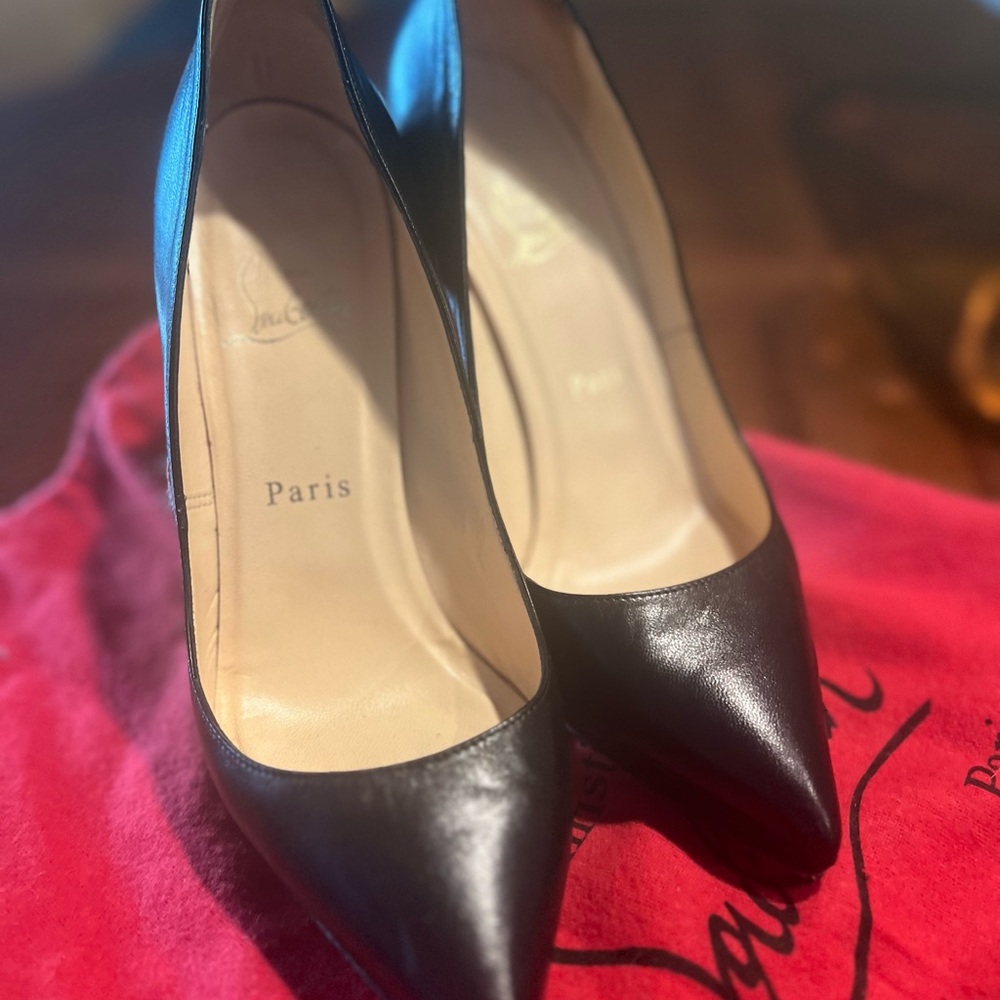 Red Bottom Elegant Black Leather Pumps